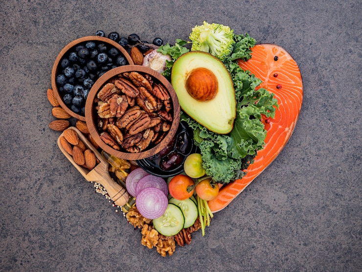 Foto ingrediënten voor gezonde voedingsselectie.