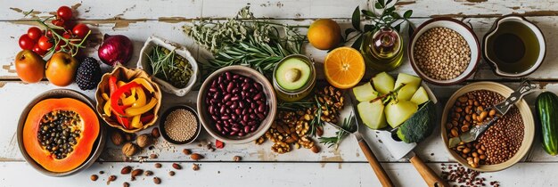 Foto ingrediënten voor het koken van wintervegetarisch veganistisch voedsel