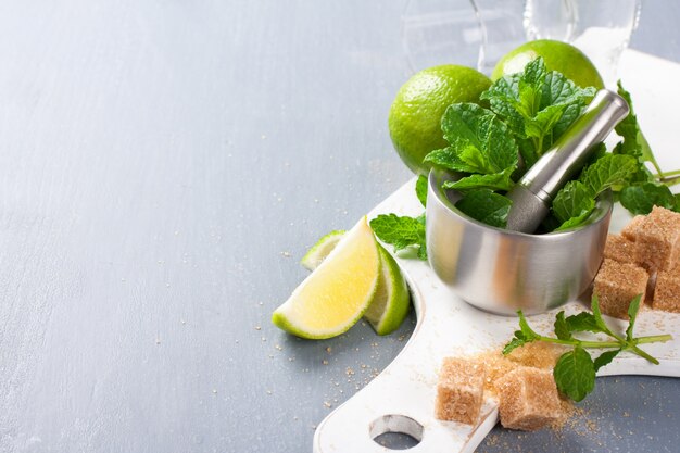 Ingrediënten voor het maken van mojito&#39;s