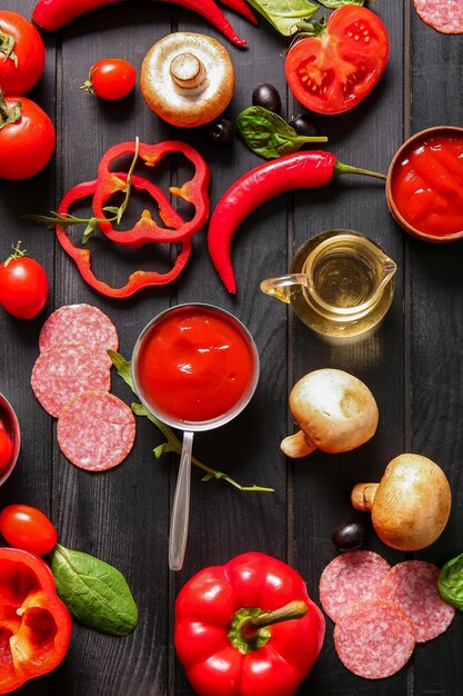 Ingrediënten voor pizza