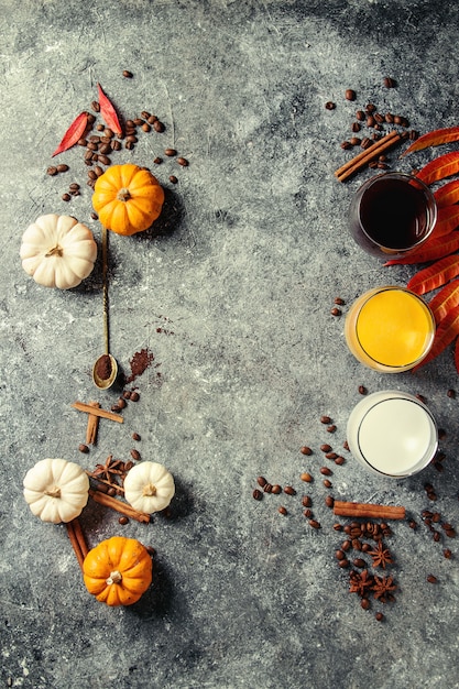 Ingrediënten voor pompoen latte