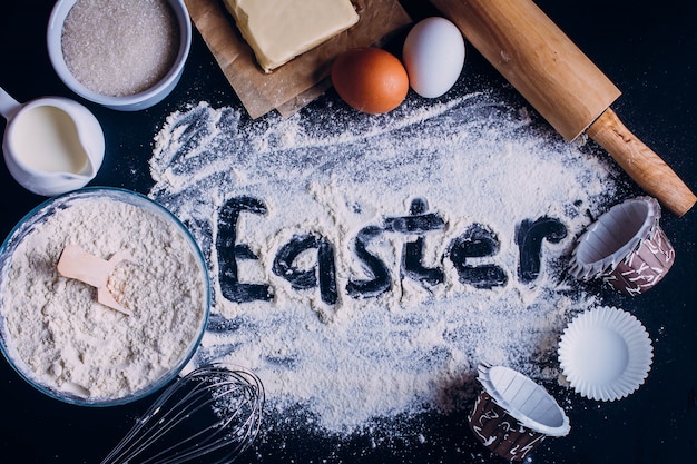 Ingredients for baking Easter cake