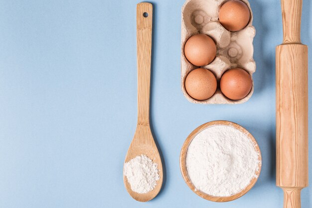 Ingredients for baking top view