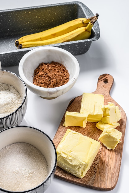 Ingredients for Banana bread recipe