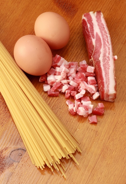 Ingredienti per la pasta alla carbonara