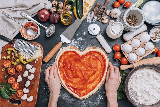 Ingredients for classic italian pizza