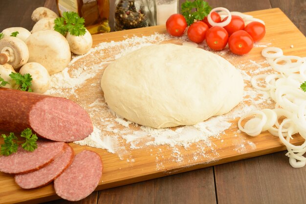 Ingredients for classical italian pizza