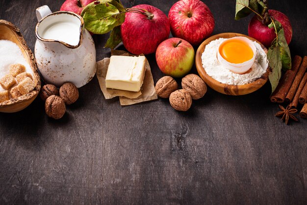 Ingredients for cooking apple pie