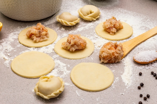 Ingredients for cooking fish dumplings