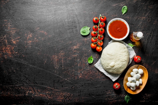 Ingredients for cooking homemade pizza