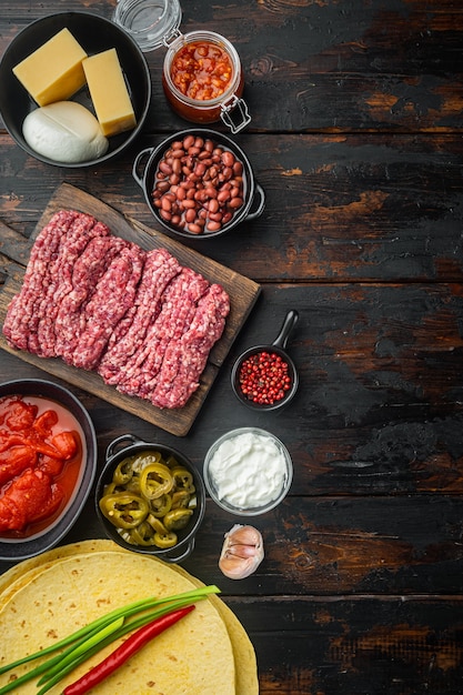 Ingredients for cooking quesadillas