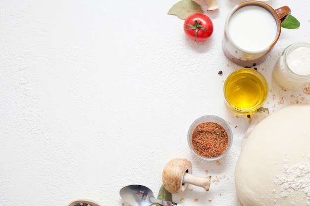 Ingredients for cooking on a white background