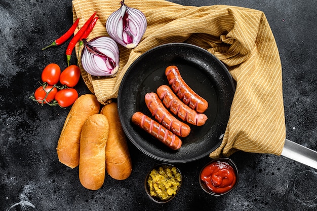 Ingredients for different homemade Hot Dogs