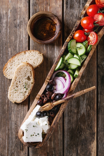 Ingredients for greek salad