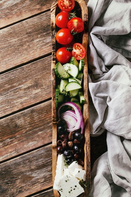 Ingredients for greek salad