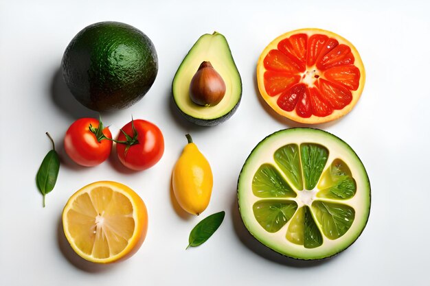 Ingredients for the healthy foods selection The concept of healthy food set up on wooden background