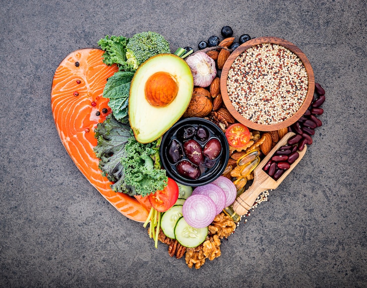 Photo ingredients for healthy foods selection  