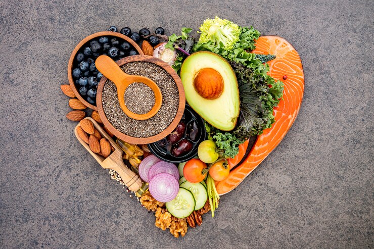 Ingredients for healthy foods selection.