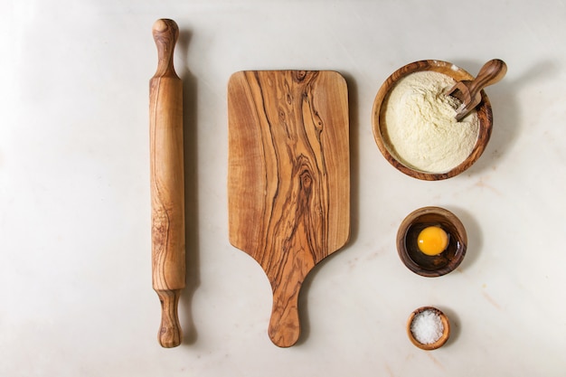 Ingredients for homemade pasta cooking