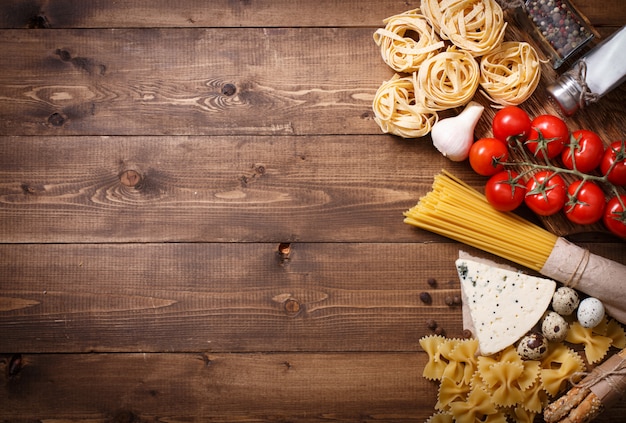 Ingredients for an Italian pasta recipe