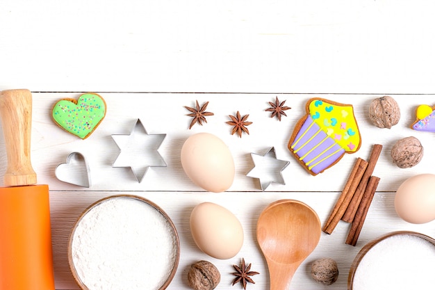 Ingredients for making Christmas baking