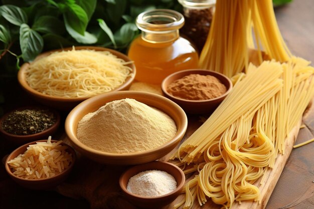 Foto ingredienti per la produzione di pasta