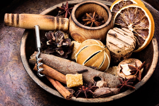 Ingredients for mulled wine