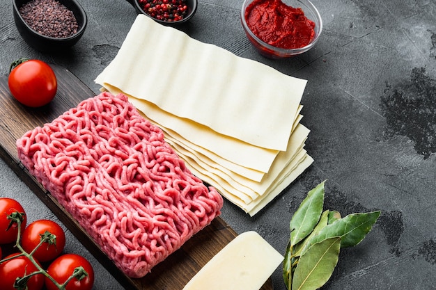 Ingredients for the preparation of Lasagna