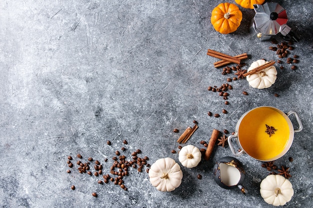 Ingredients for pumpkin latte