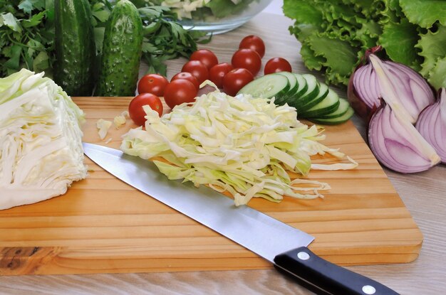 夏野菜のサラダの材料