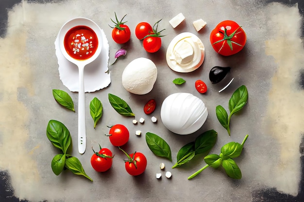 Ingredients for Salad with Burrata cheese