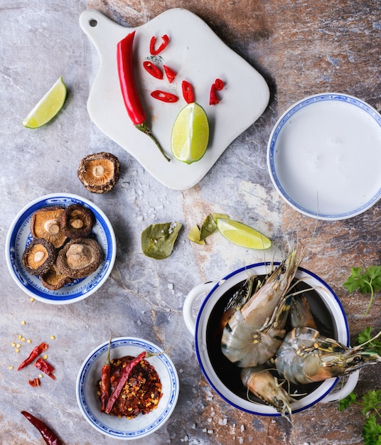 Ingredients for soup Tom Yam