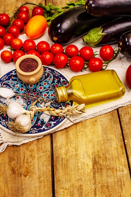 Ingredients for traditional Turkish food