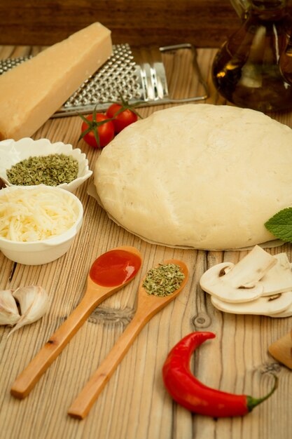 Ingredients for a vegan pizza