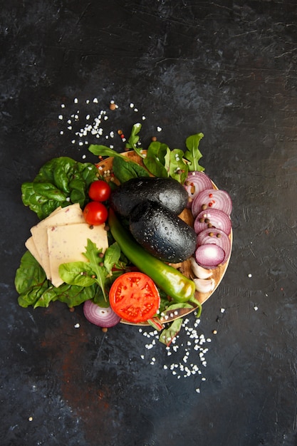 Ingredients for vegetarian hamburger