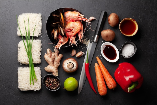 Ingredients for wok cooking