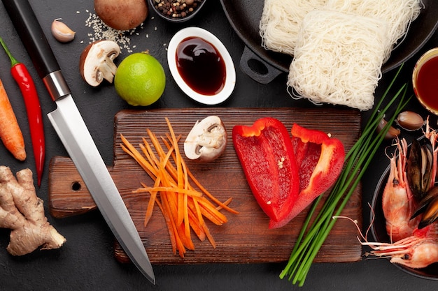 Photo ingredients for wok cooking