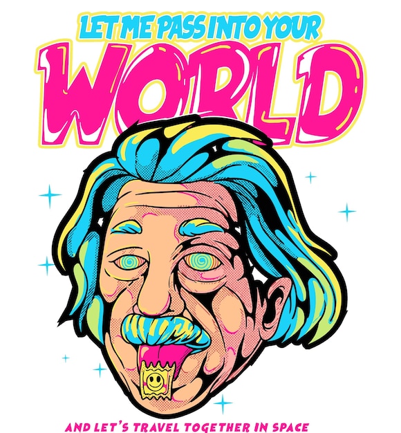 Inistain grappige Einstein digitale kunst