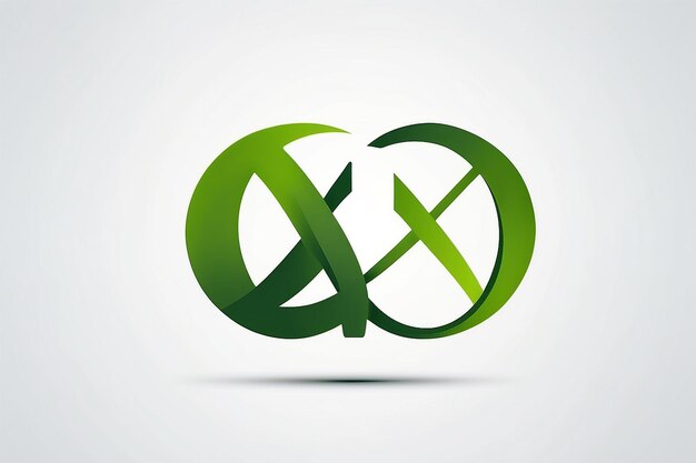 사진 첫 번째 글자 ix 현대 연결된 원 둥근 소문자 로고 녹색