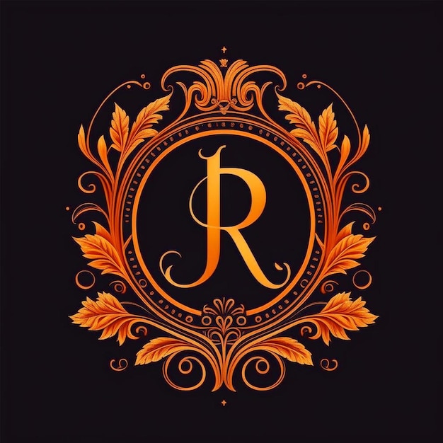 Initiële letter R logo luxe ornamentele initiële logo ontwerp sjabloon