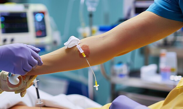injection cannula in hand
