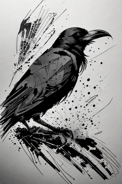 ink art of crow