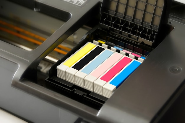 Ink cartridges in a printer