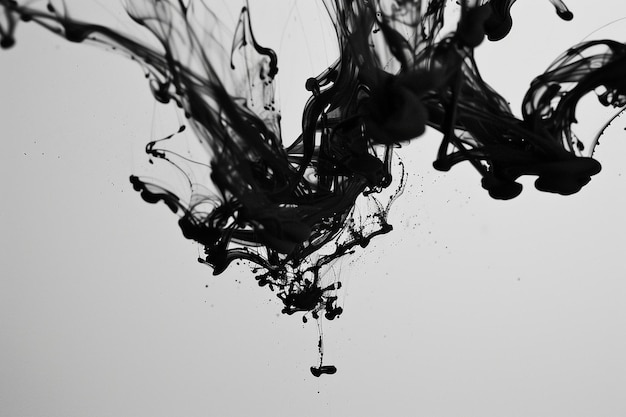 Ink drops and splashes