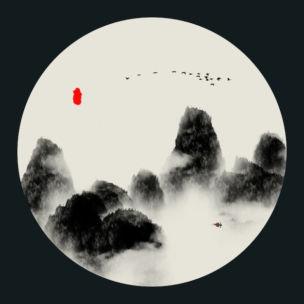 ink landscape decorative painting
