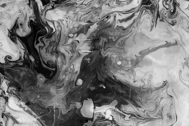 Ink Marble Black and White Grunge Vector Texture Liquid Abstract Surface for Mockup Design and Background Artistic Ebru Painting Art Template