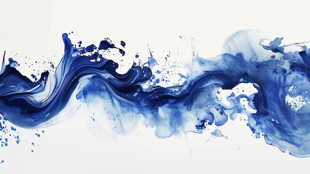 Ink painting acid abstract flow ink painting oriental painting blue ink