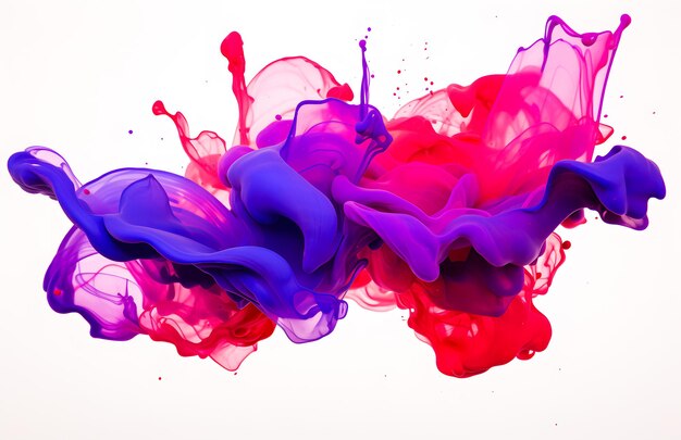 Foto ink splash in water isolated on white background abstract background