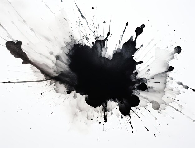 Photo ink splashing on white background