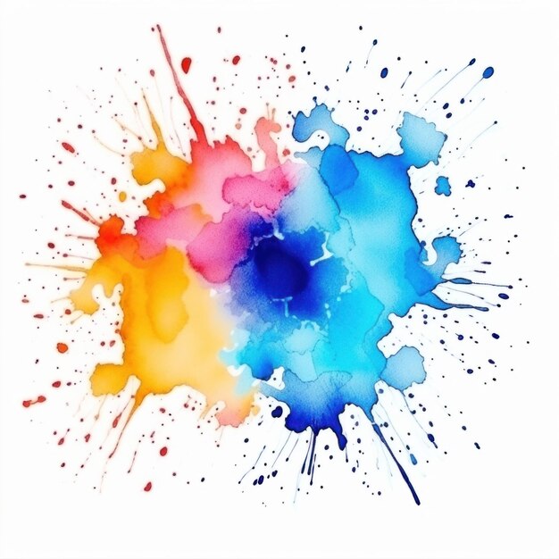 Photo ink splatter watercolor isolated